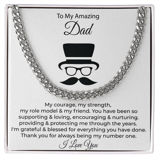 To My Amazing Dad | I Love You - Cuban Link Chain